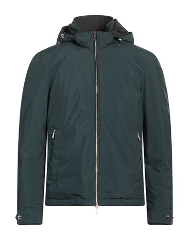Man Jacket Dark green Size 38 Polyester