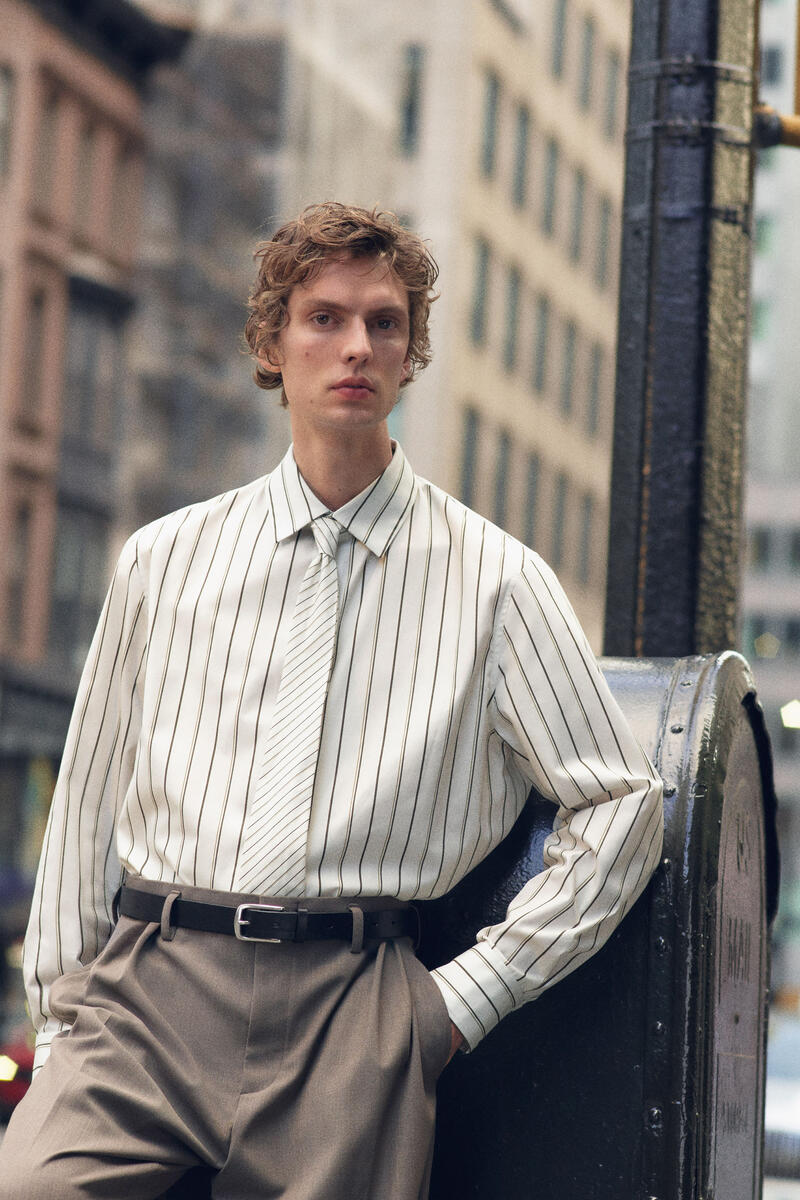 Striped Structured Cotton-Silk Shirt