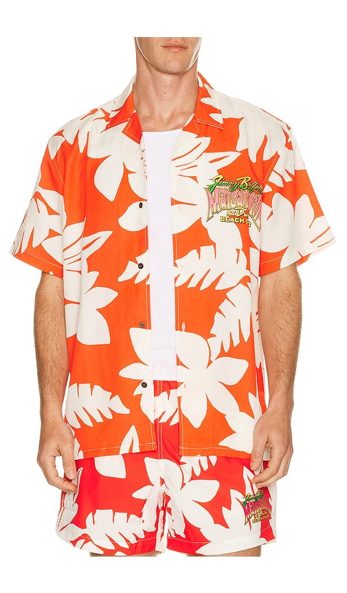 Duvin Design x Jimmy Buffett's Margaritaville Beach Club Shirt in Red. XL/1X. Also in S