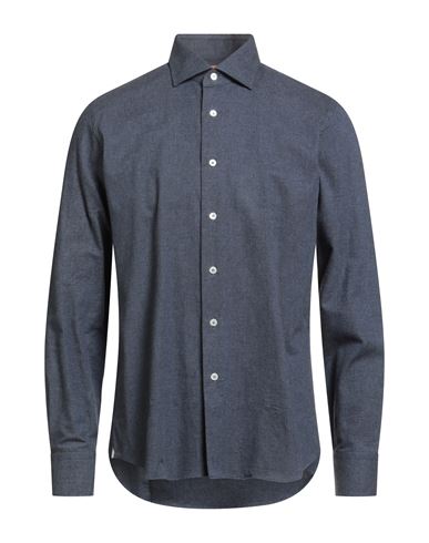 Washed Man Shirt Navy Size 15 ½ Cotton