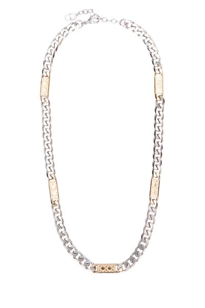 Dior Homme Logo Plaque Chain Link Necklace