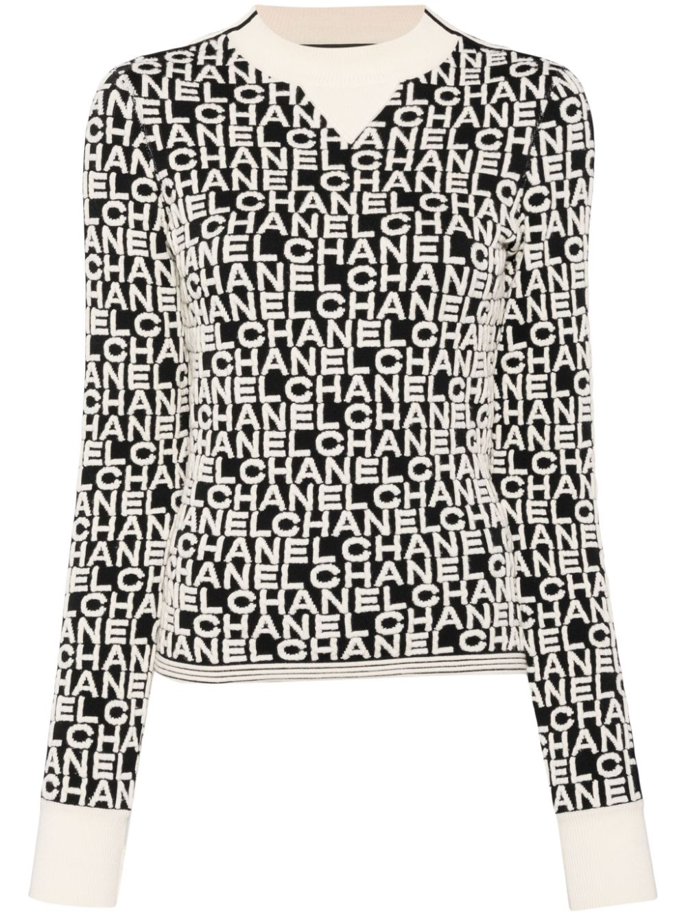 2001 logo-intarsia wool jumper - Black