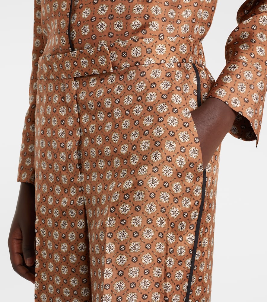 Graphic Dreams printed silk twill palazzo pants