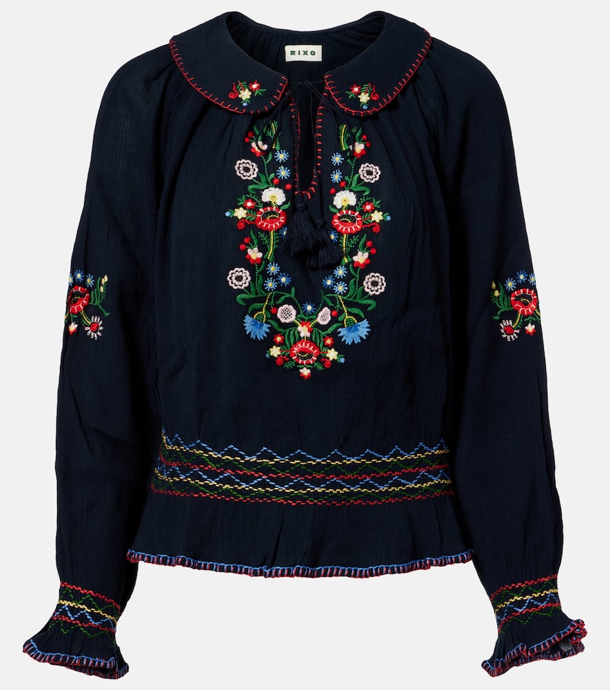 Sofira embroidered cotton top