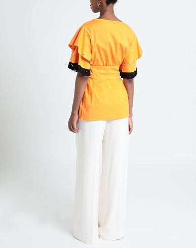 Woman Top Orange Size 6 Cotton, Polyamide, Elastane