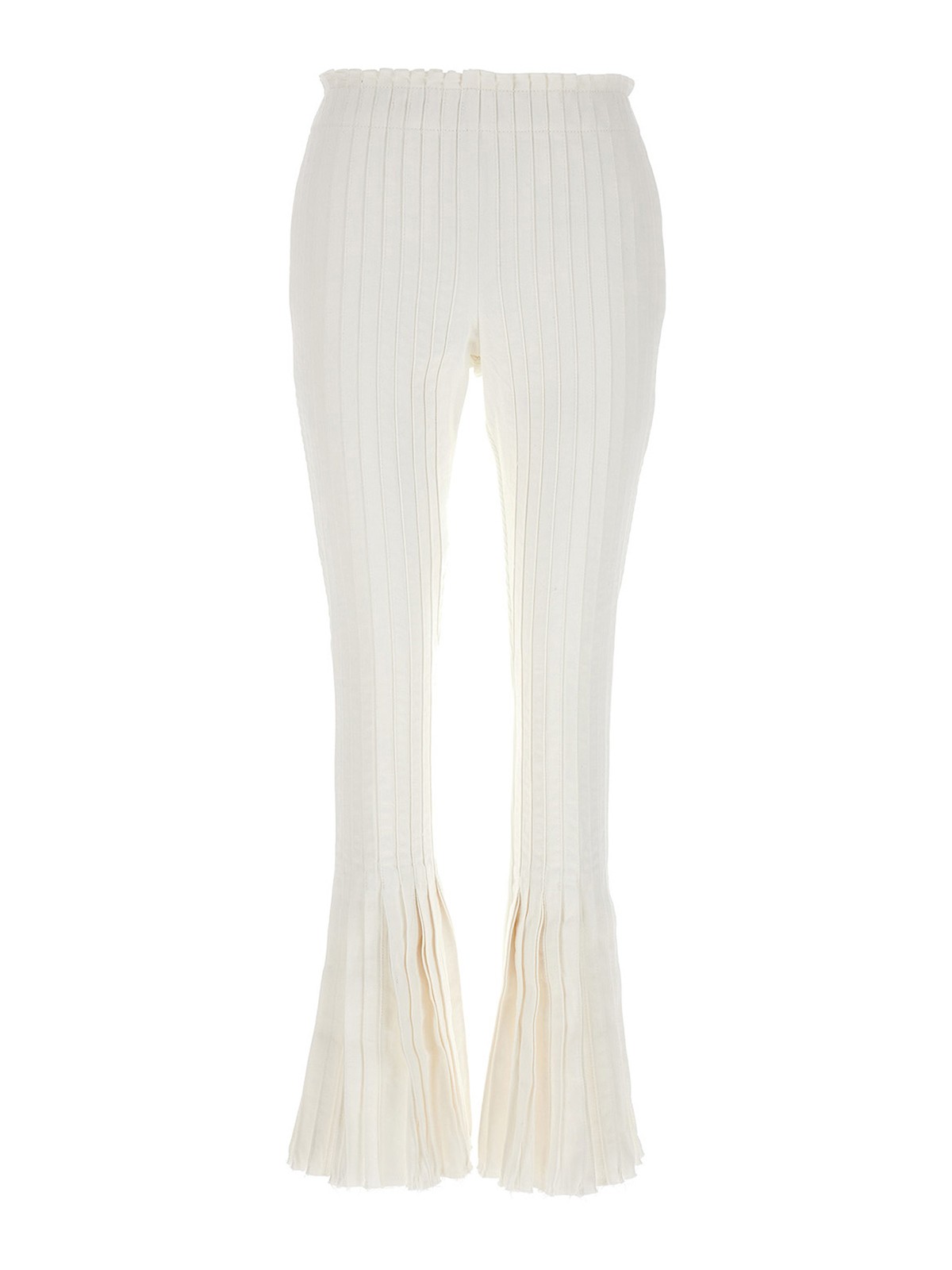 Ribbed pleated pants