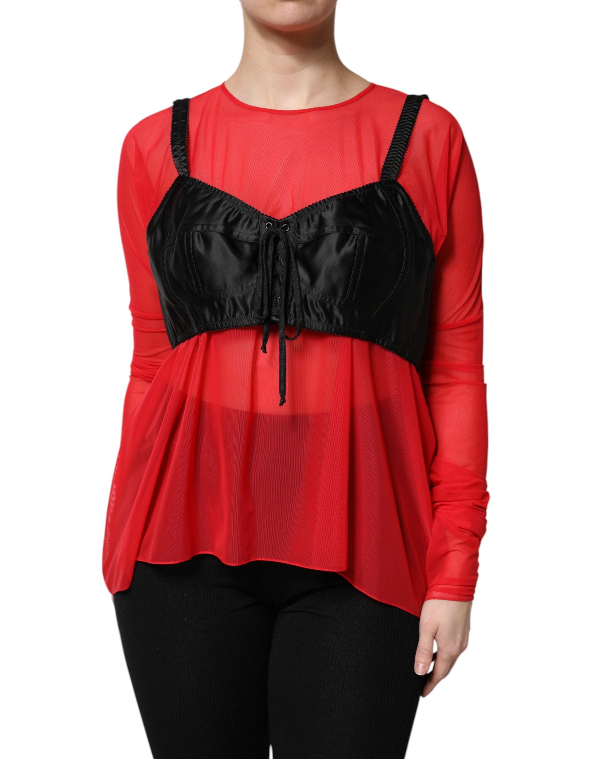Bustier-Detailed Top — Red
