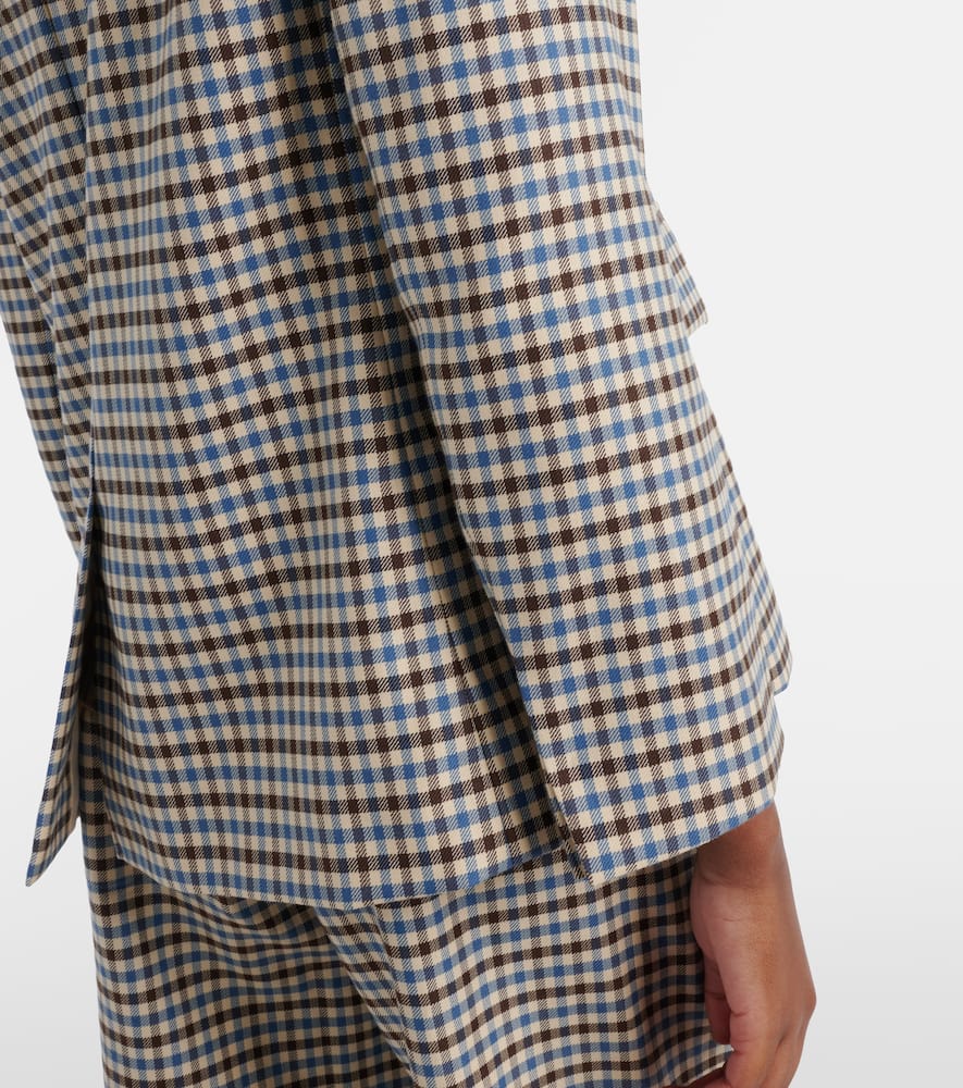 Nadia checked wool and cotton blazer
