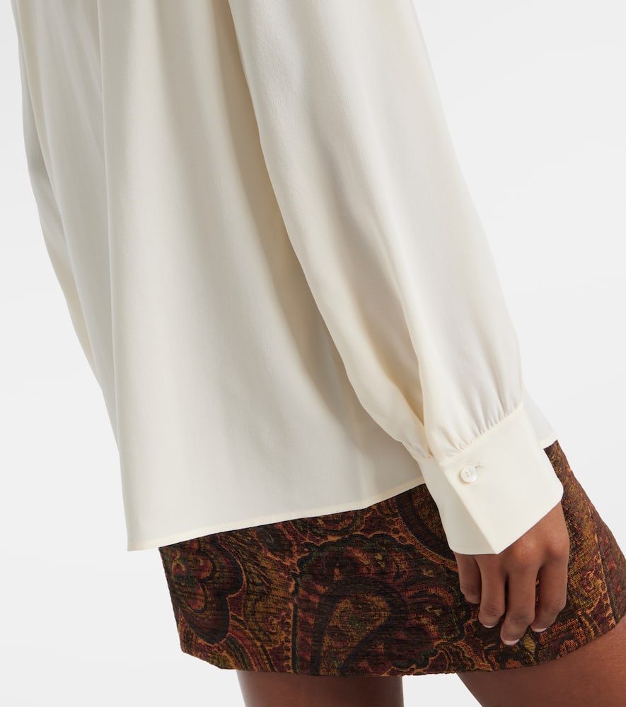 Chloé Lace-trimmed silk crêpe de chine blouse