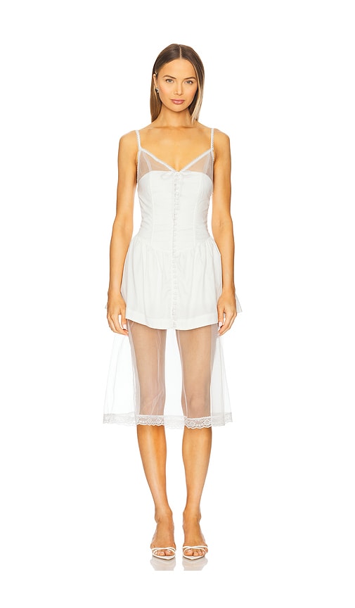 For Love & Lemons Susannah Midi Dress in White. L. Also in