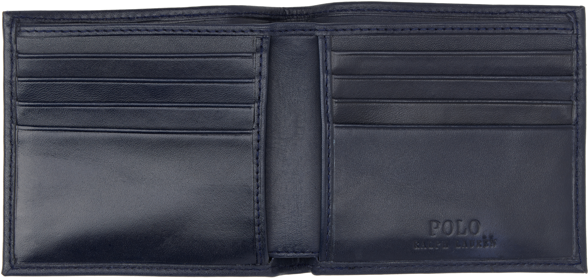 Polo Ralph Lauren Navy Bear Leather Billfold Wallet