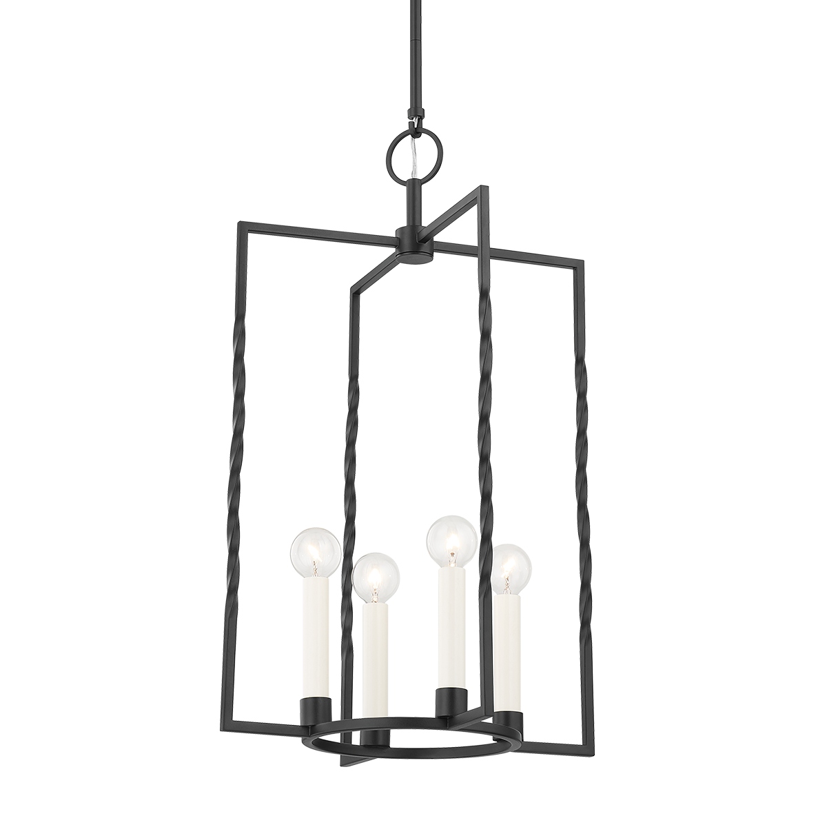 Textured Black Four Light Lantern from the Adelaide Collection