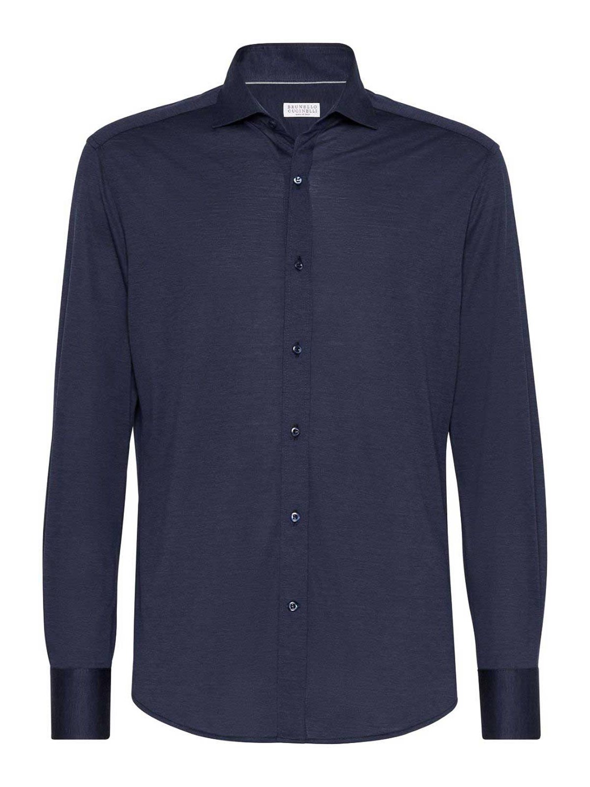 Silk-cotton jersey shirt - Blue