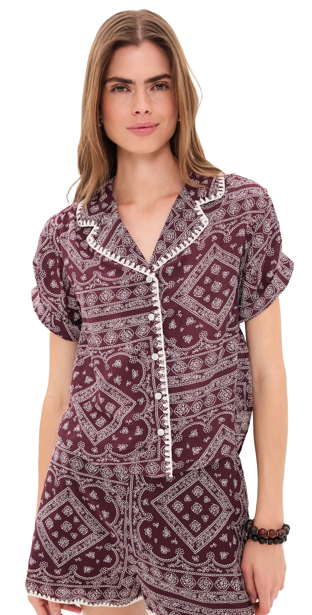 Ilene Button Down Shirt Raisin/Dove