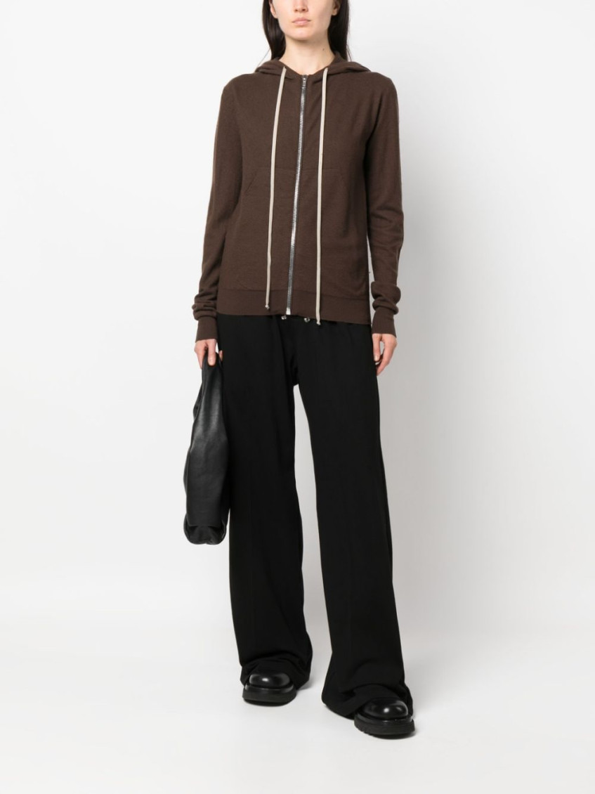 Brown Zip-up Cashmere Hoodie