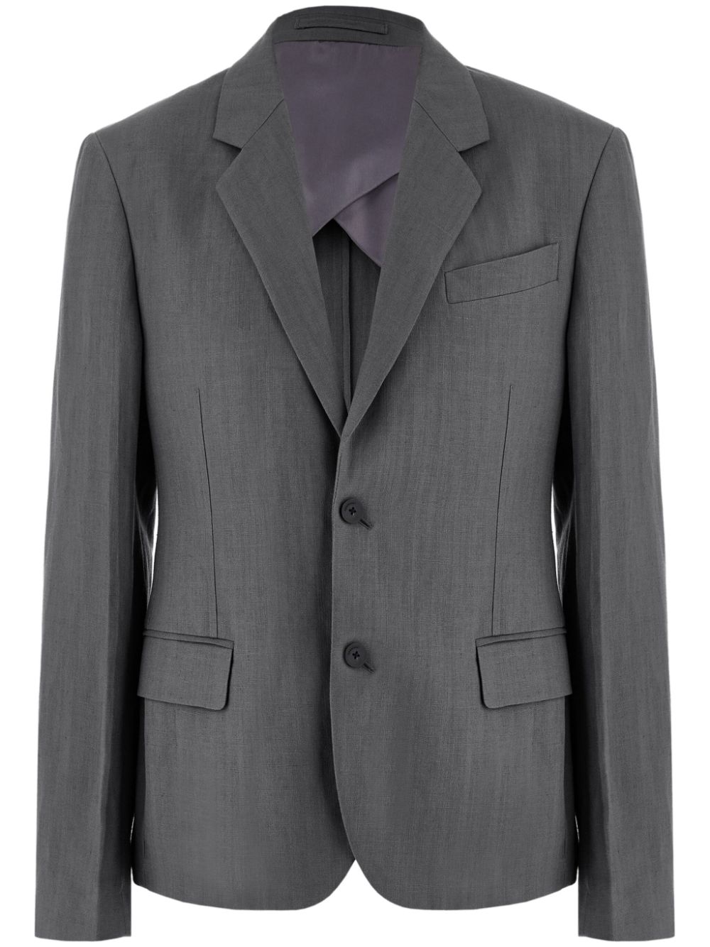 Single-breasted cotton blazer - Grey