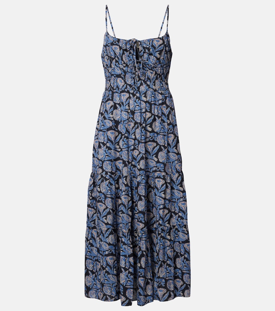 Aydin floral cotton-blend midi dress