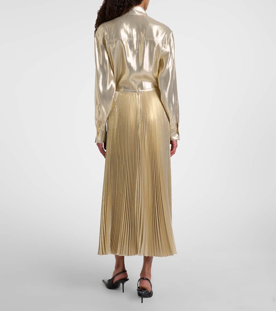 Essai silk-blend lamé midi skirt