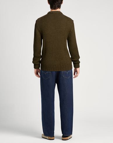 Man Sweater Military green Size 40 Wool, Alpaca wool