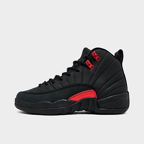 Big Kids Air Retro 12 Basketball Shoes in Black/Varsity Red
