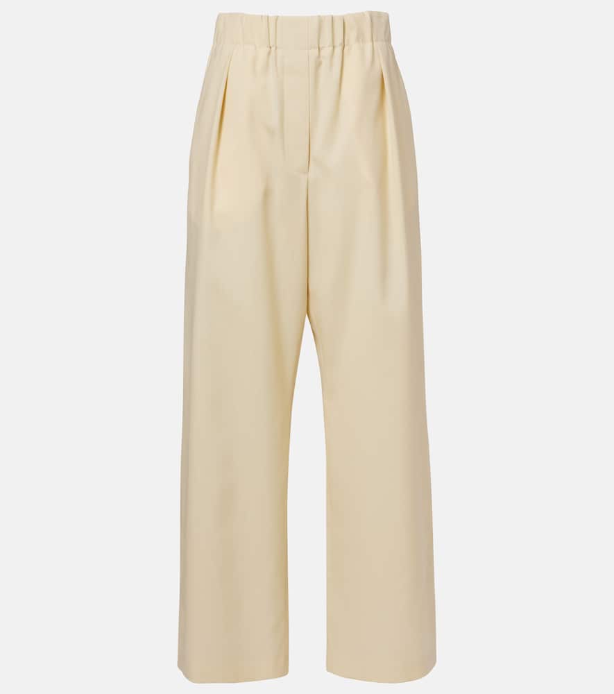 Wool wide-leg pants