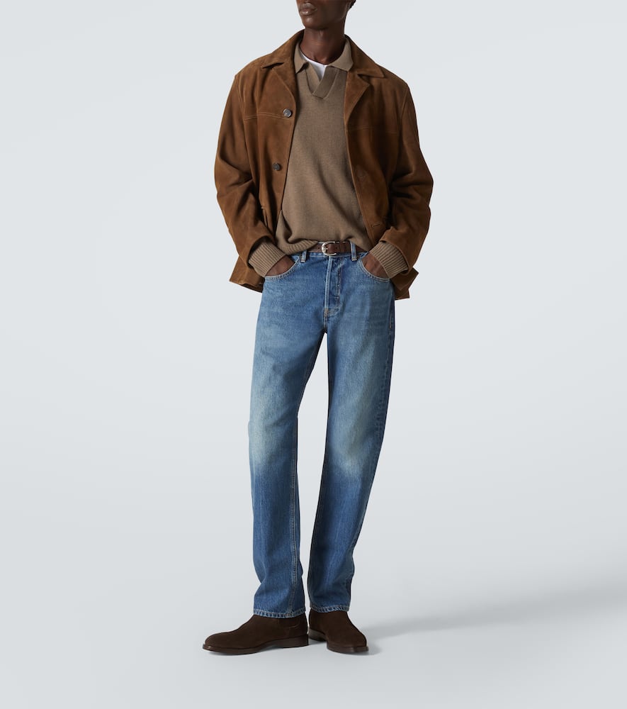 Mid-rise straight jeans