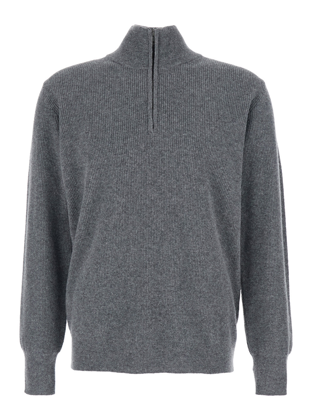 Ribbed Wool Sweater — Gray