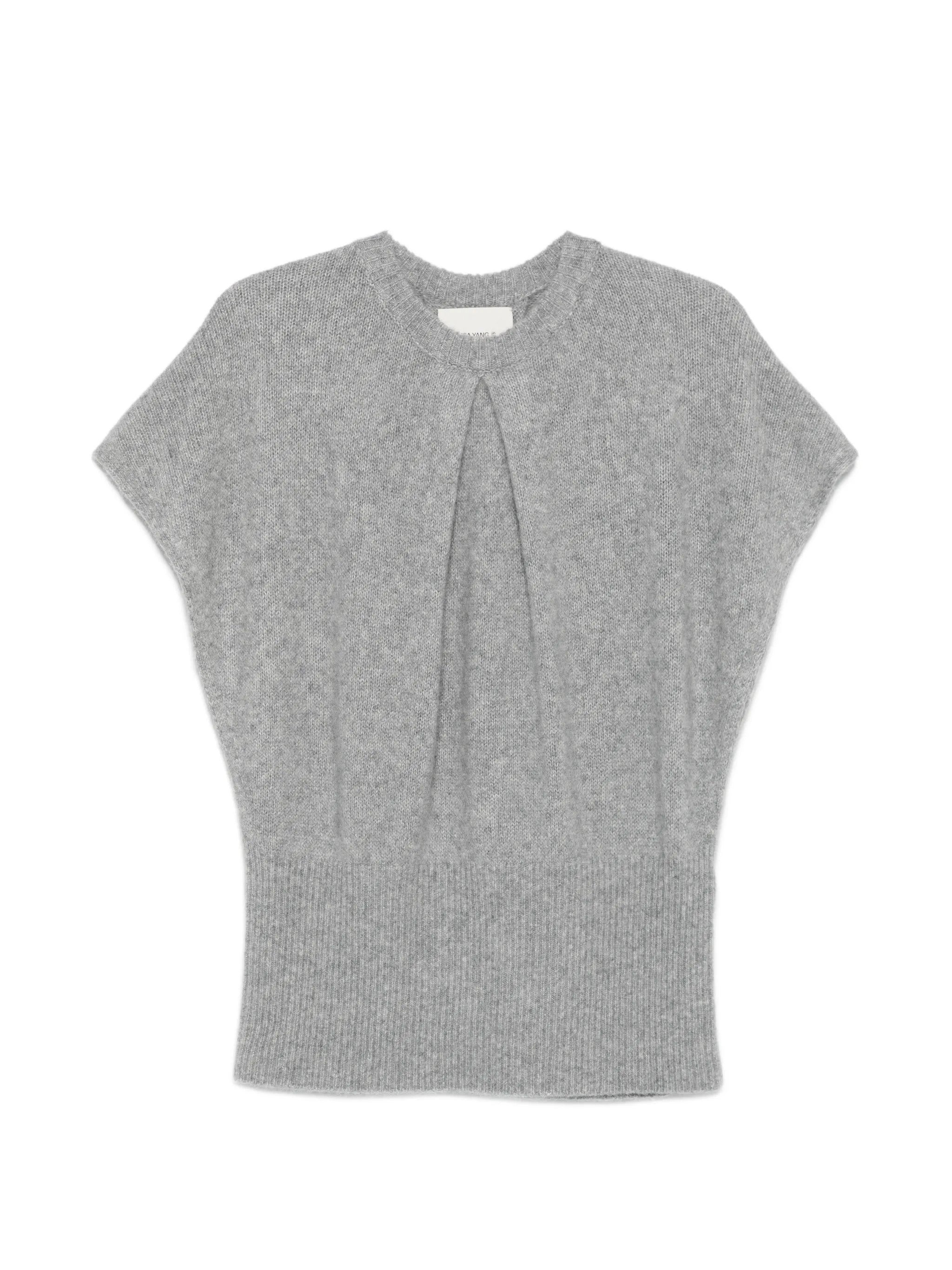 Cashmere-Silk Crewneck Sweater with Ribbed Hems
