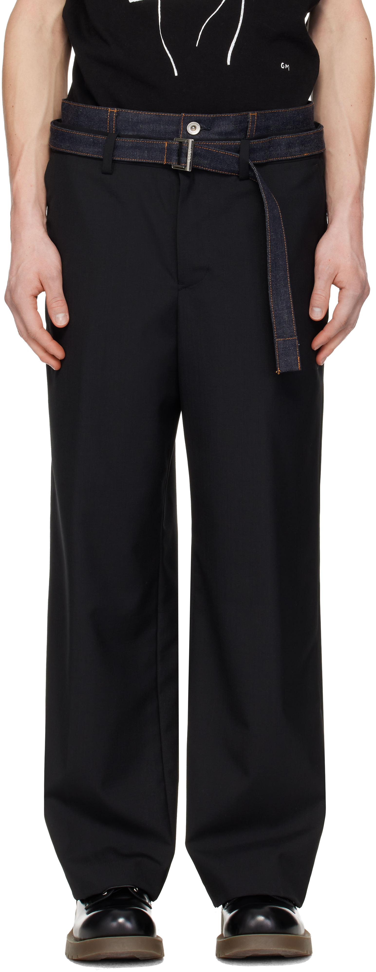 Black Suiting & Denim Trousers