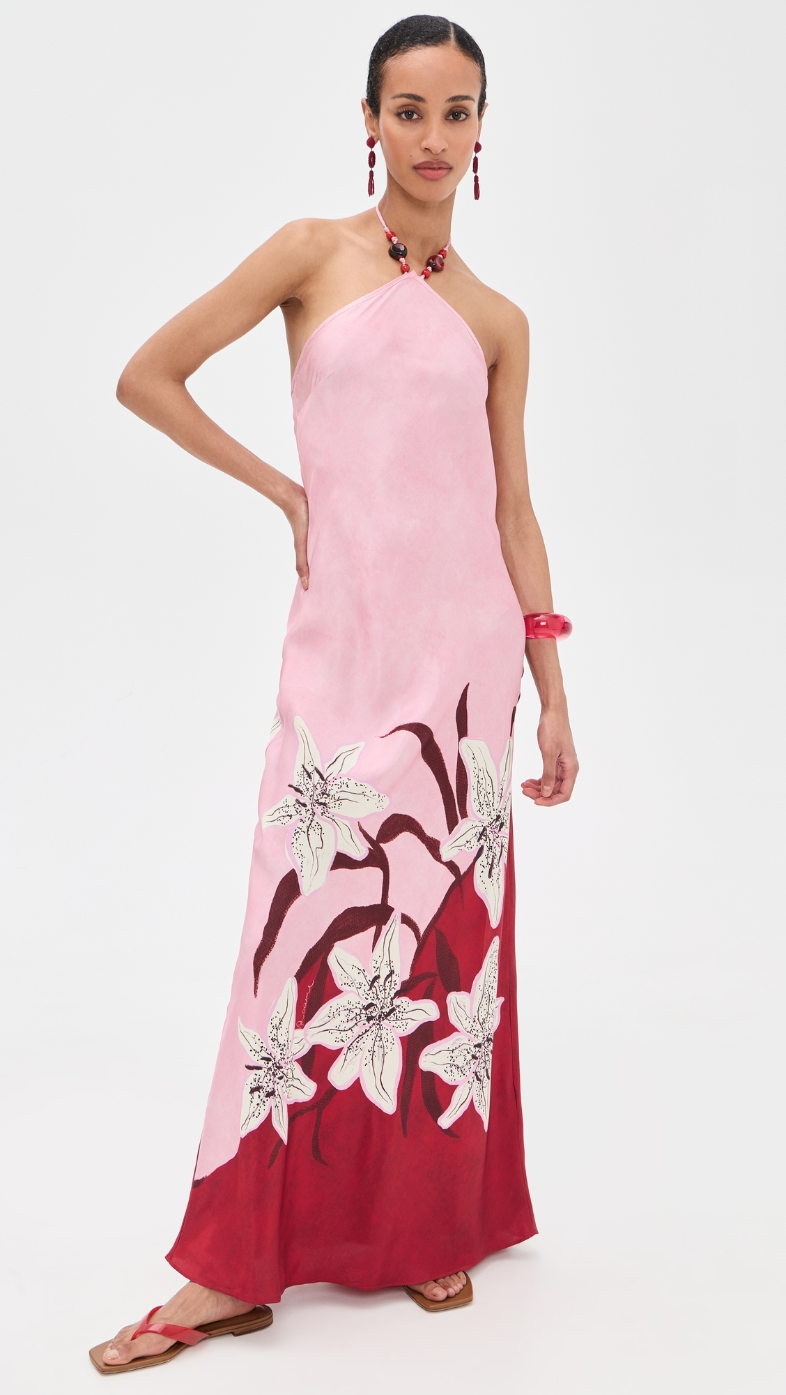 Tallulah Satin Halter Dress Liliana