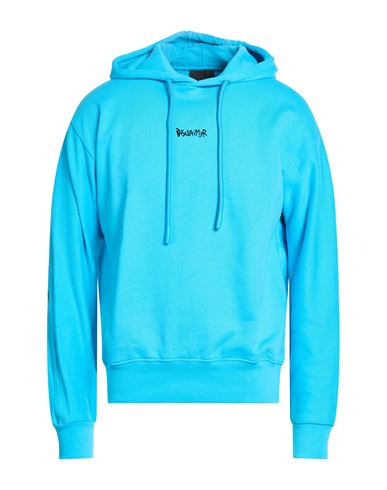 Man Sweatshirt Azure Size M Cotton