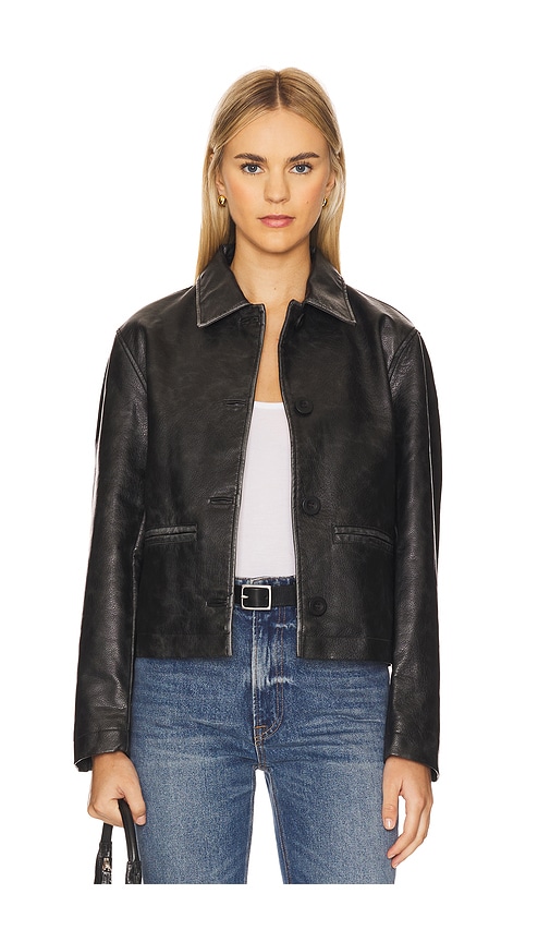 Free People x We The Free Hera Faux Leather Jacket In Black in Black.  XS. Also in L, M