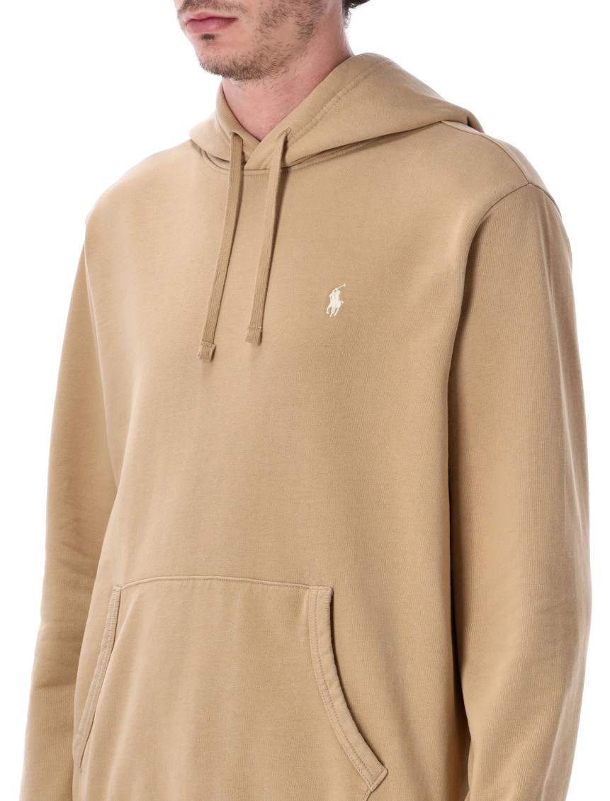 Brown Logo Embroidery Hoodie