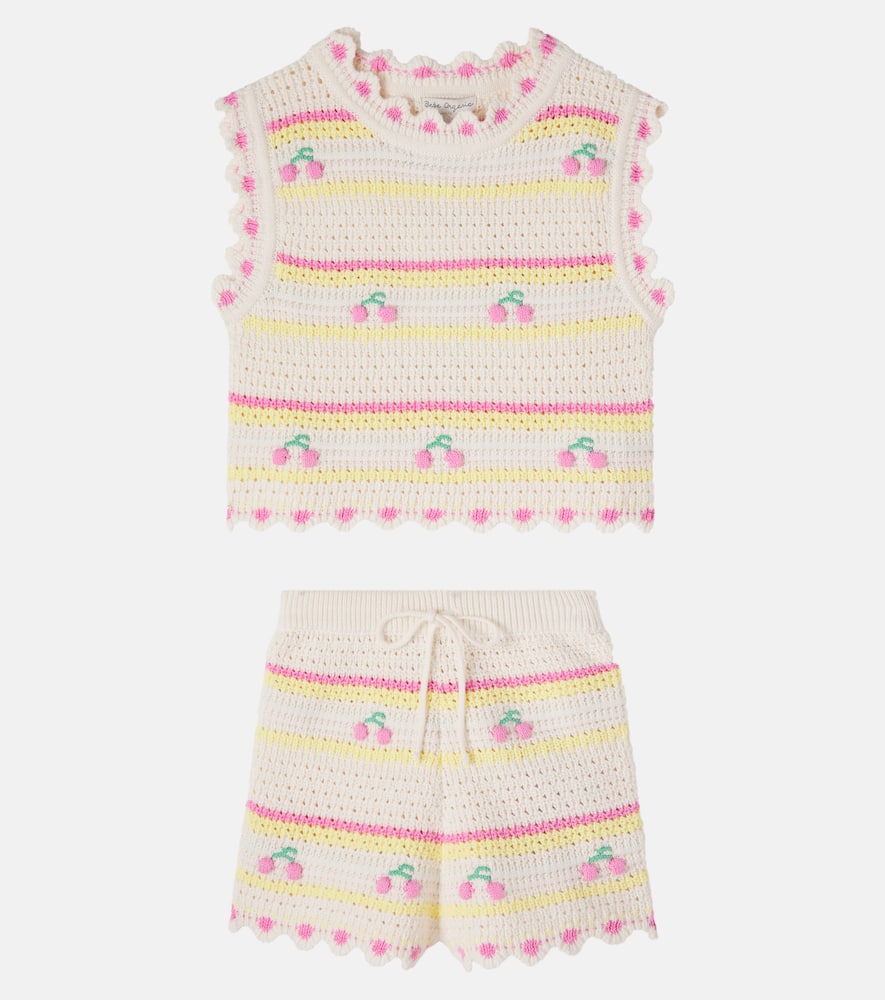 Paloma crochet cotton top and shorts set