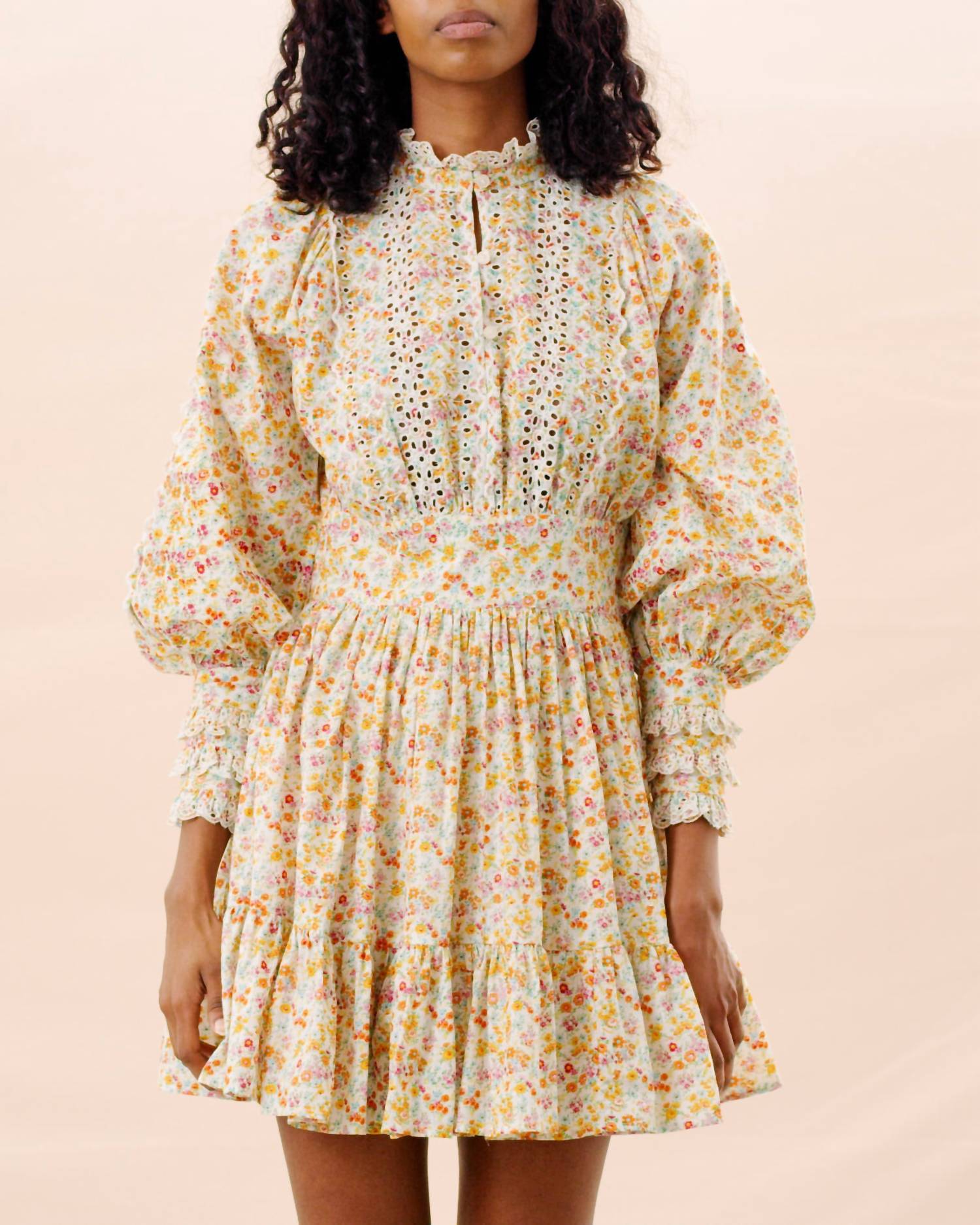 Women's Cotton Slub Mini Dress In Beige