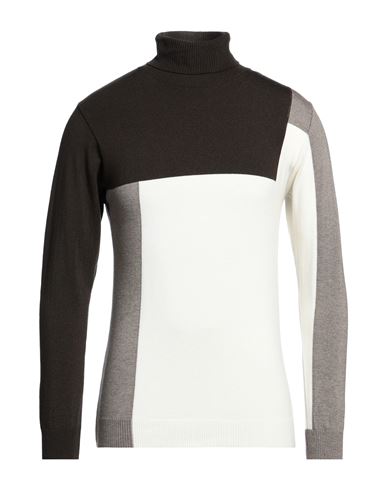 Man Turtleneck Chocolate brown Size M Polyacrylic, Merino Wool, Polyamide, Elastane