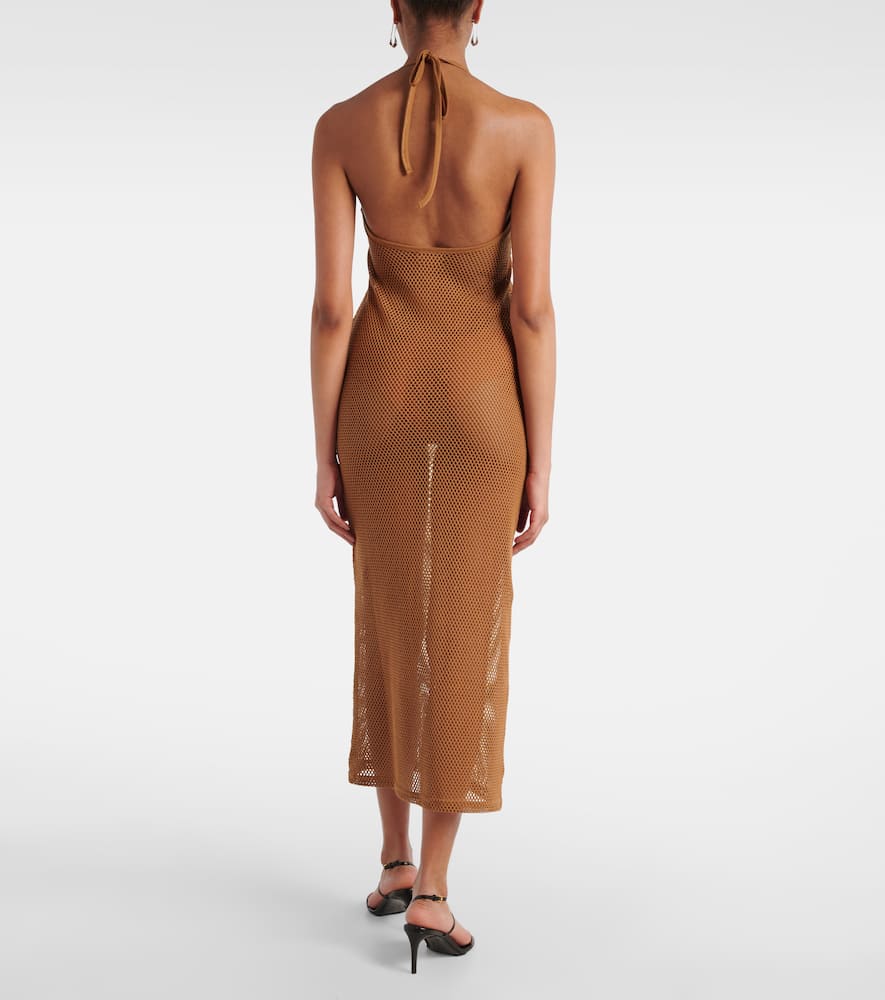 Courrèges Sheer cotton mesh midi dress