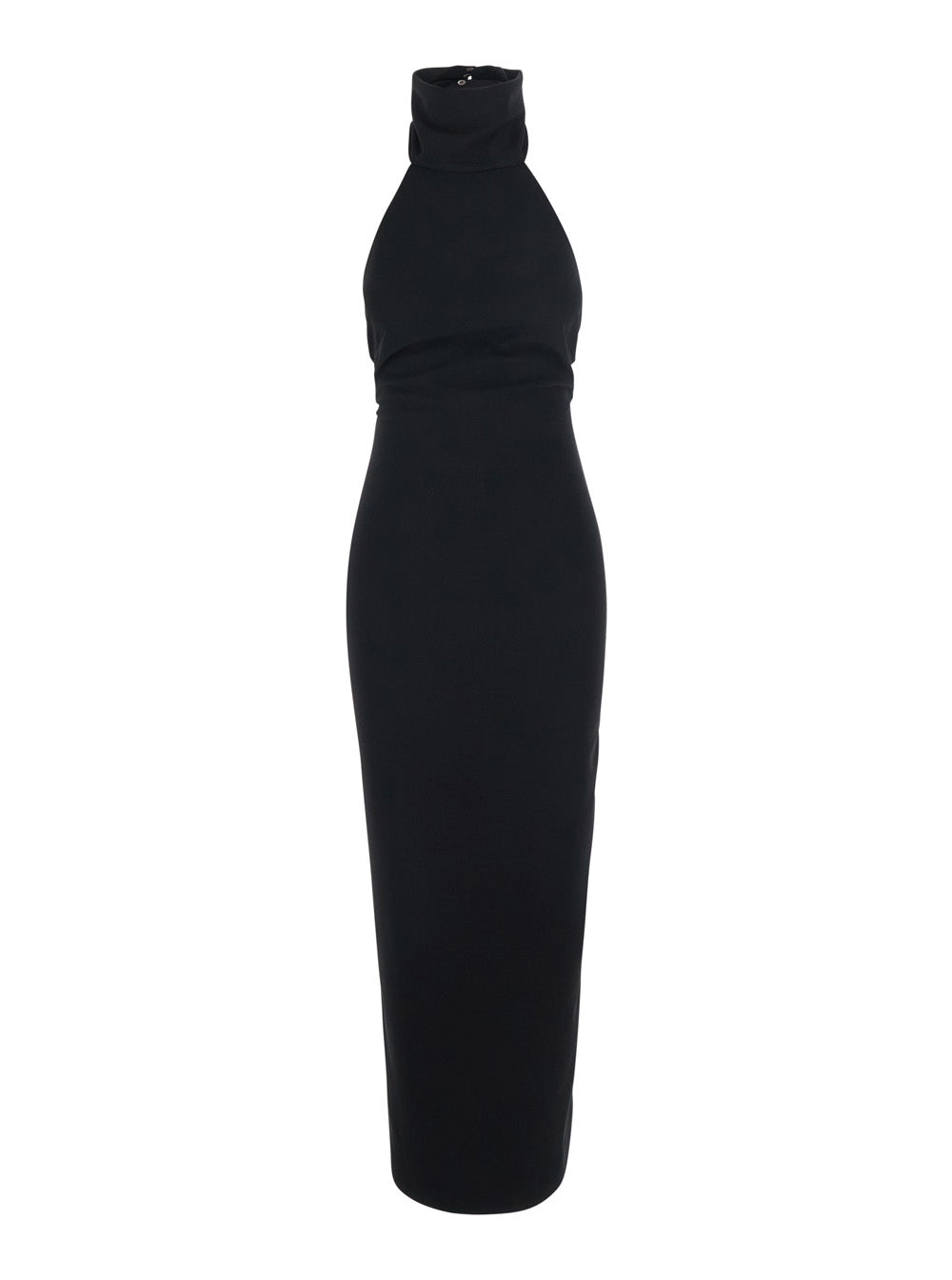 High-Neck Sleeveless Dress — Black
