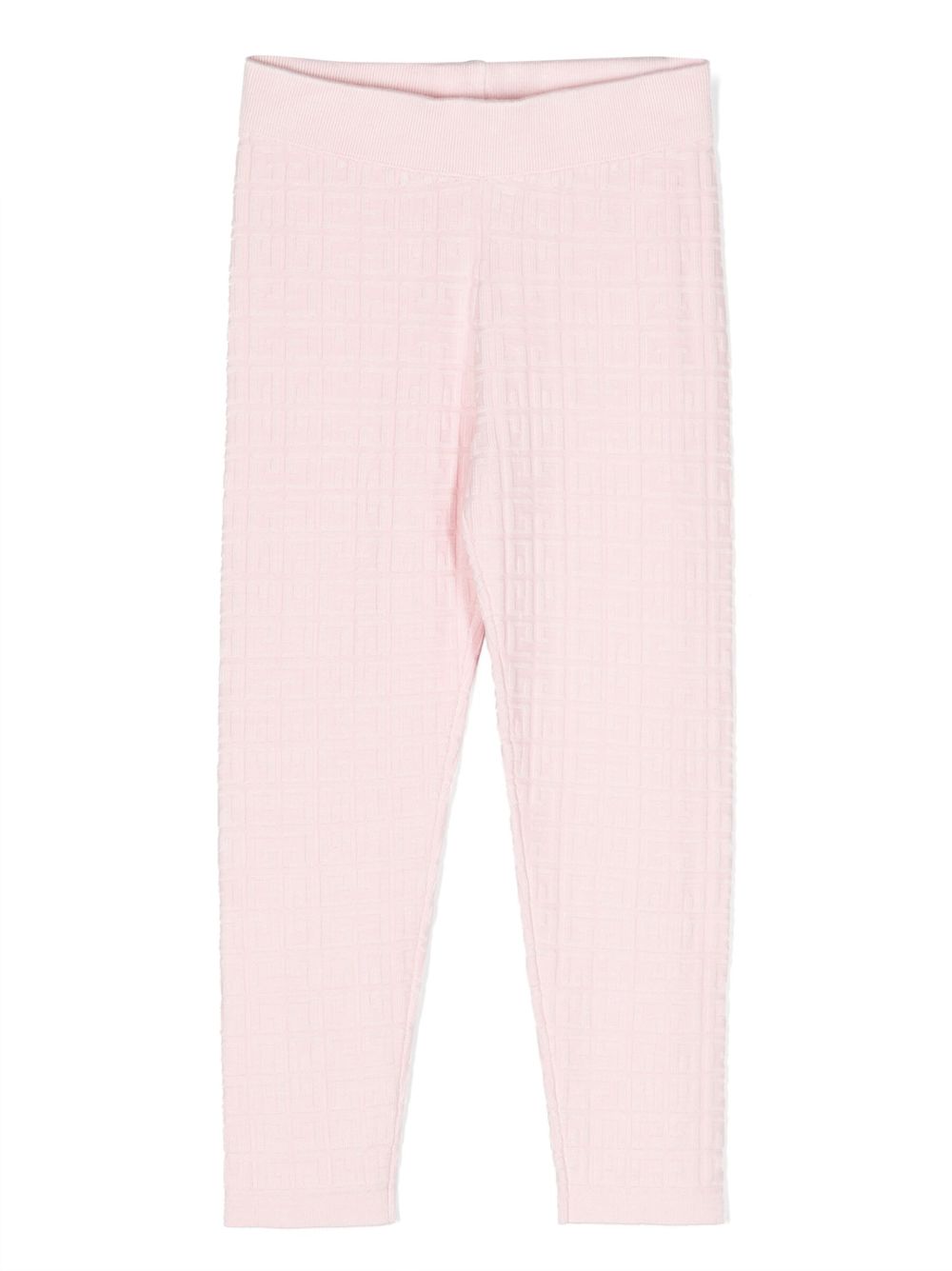4G-pattern knitted leggings - Pink