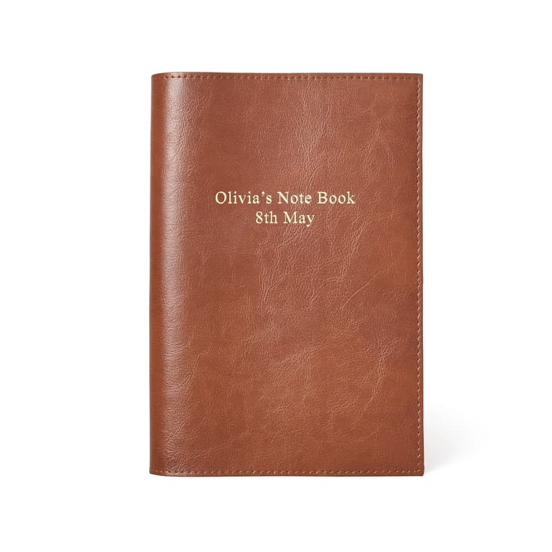 Rustic A5 Refillable Leather Journal in Smooth Antique Brown