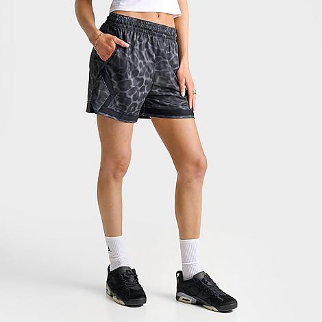 Women's Sport Leopard Print 4" Diamond Basketball Shorts in Black