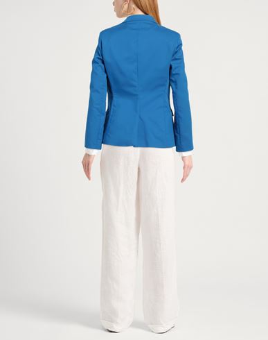 Woman Blazer Bright blue Size 4 Cotton, Nylon, Elastane