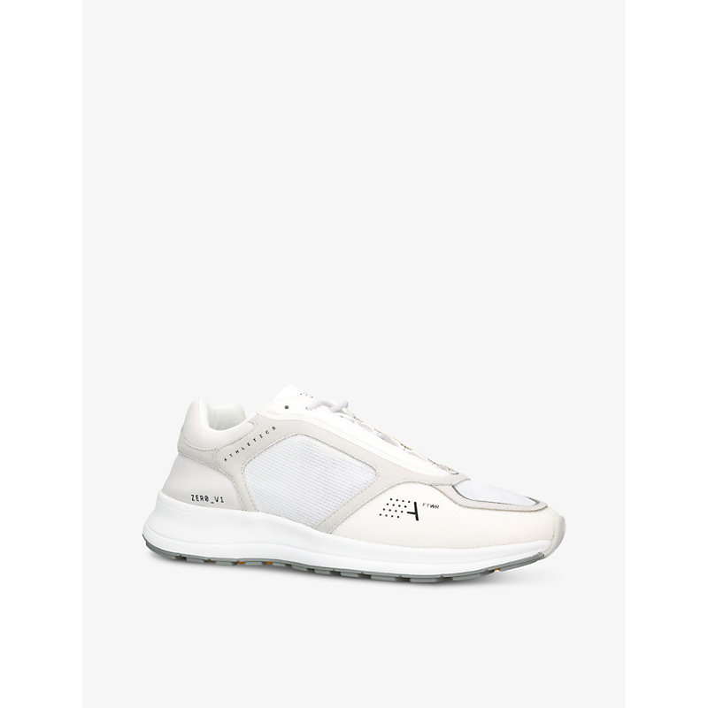 Mens White Zero V1 Brand-print Woven Low-top Trainers