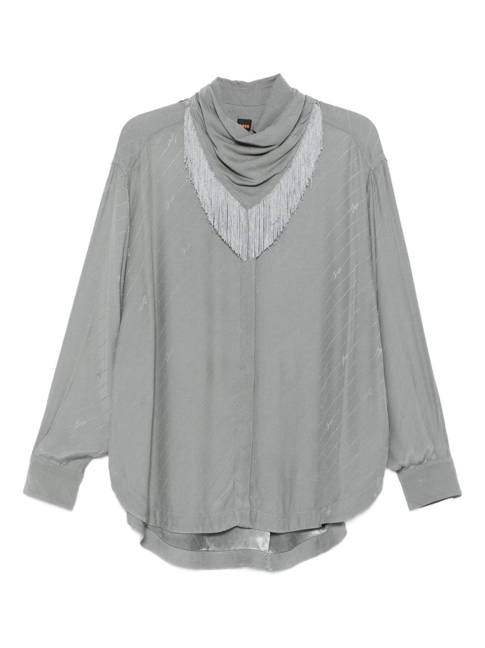Fringe-detail blouse - Grey