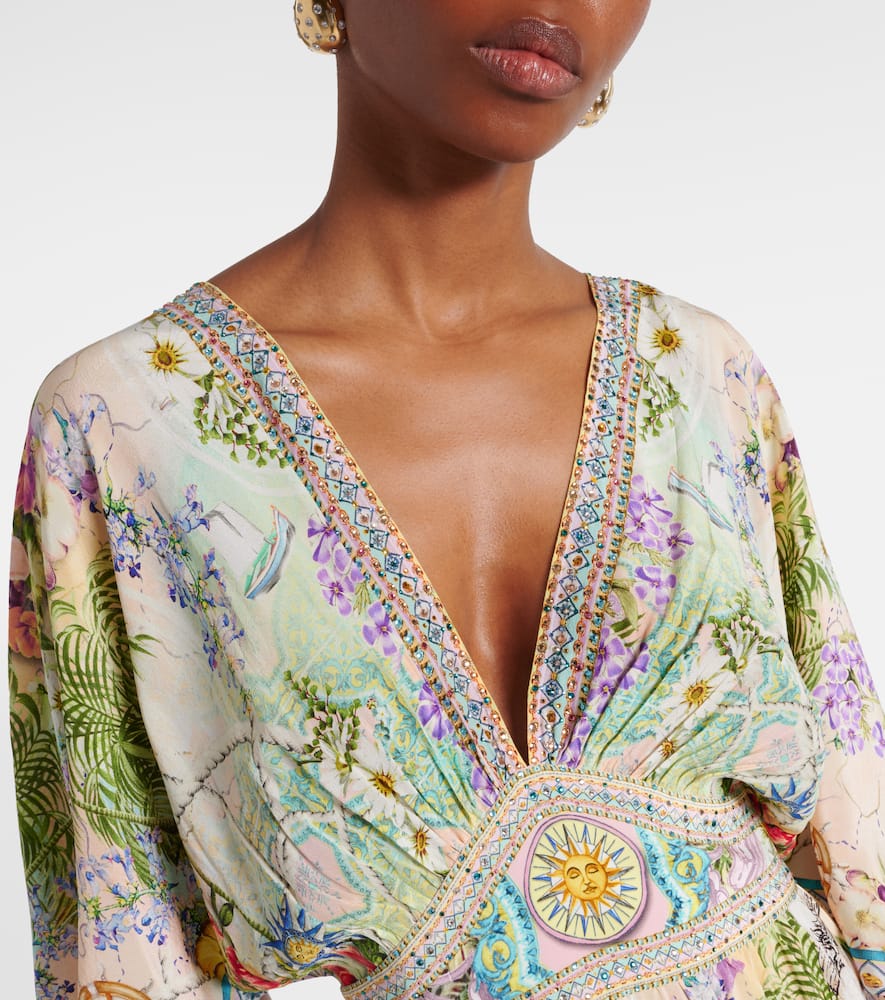 Just Coasting embellished silk maxi dress