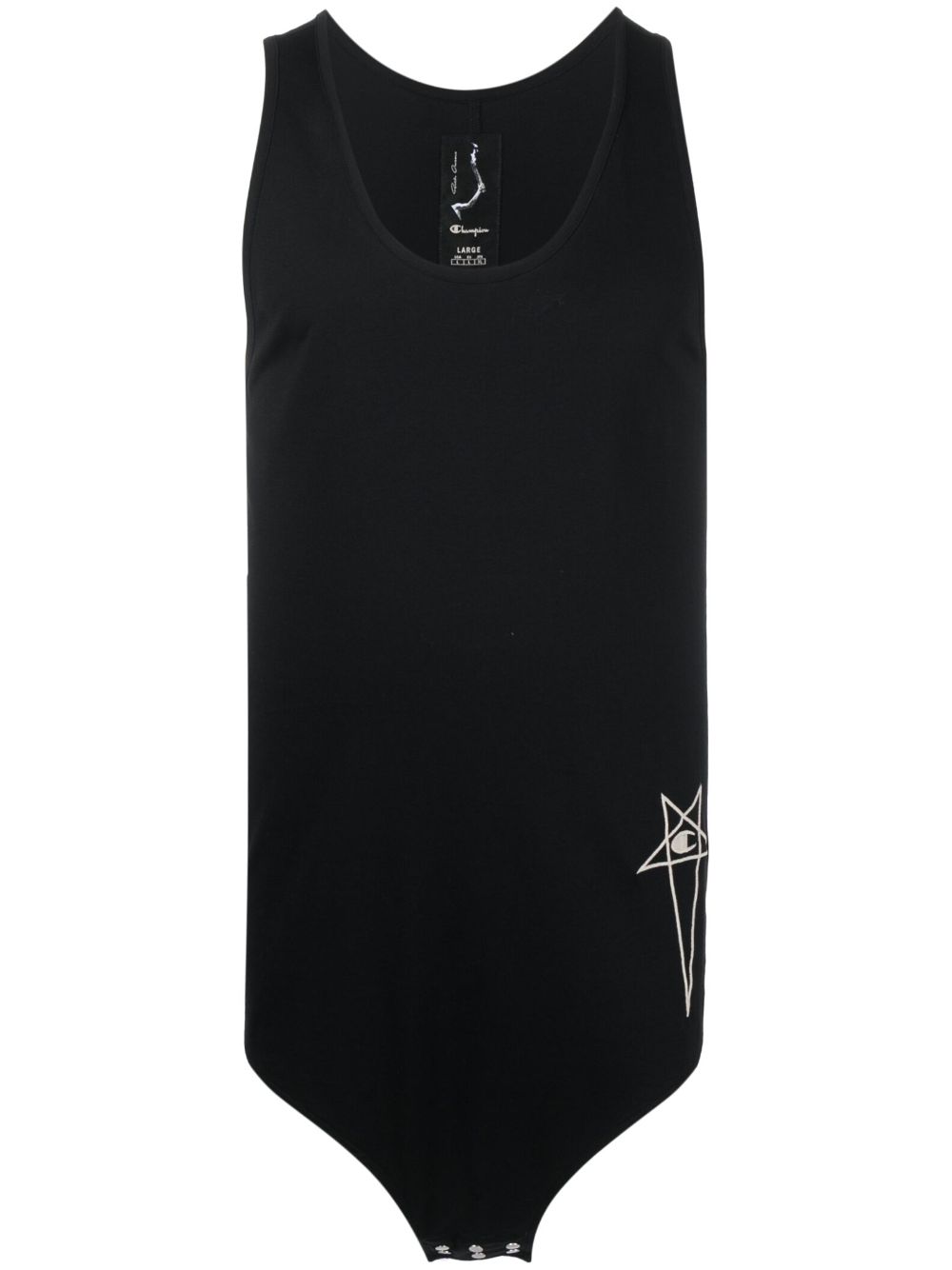 Embroidered-logo cotton vest - Black