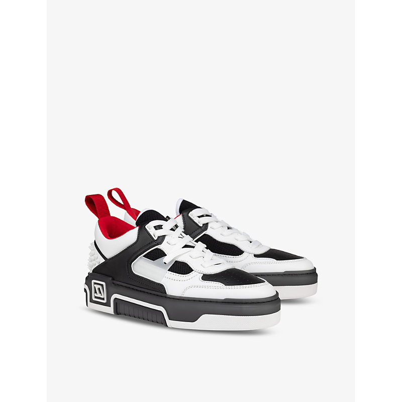 Mens White/black Astroloubi Leather Low-top Trainers