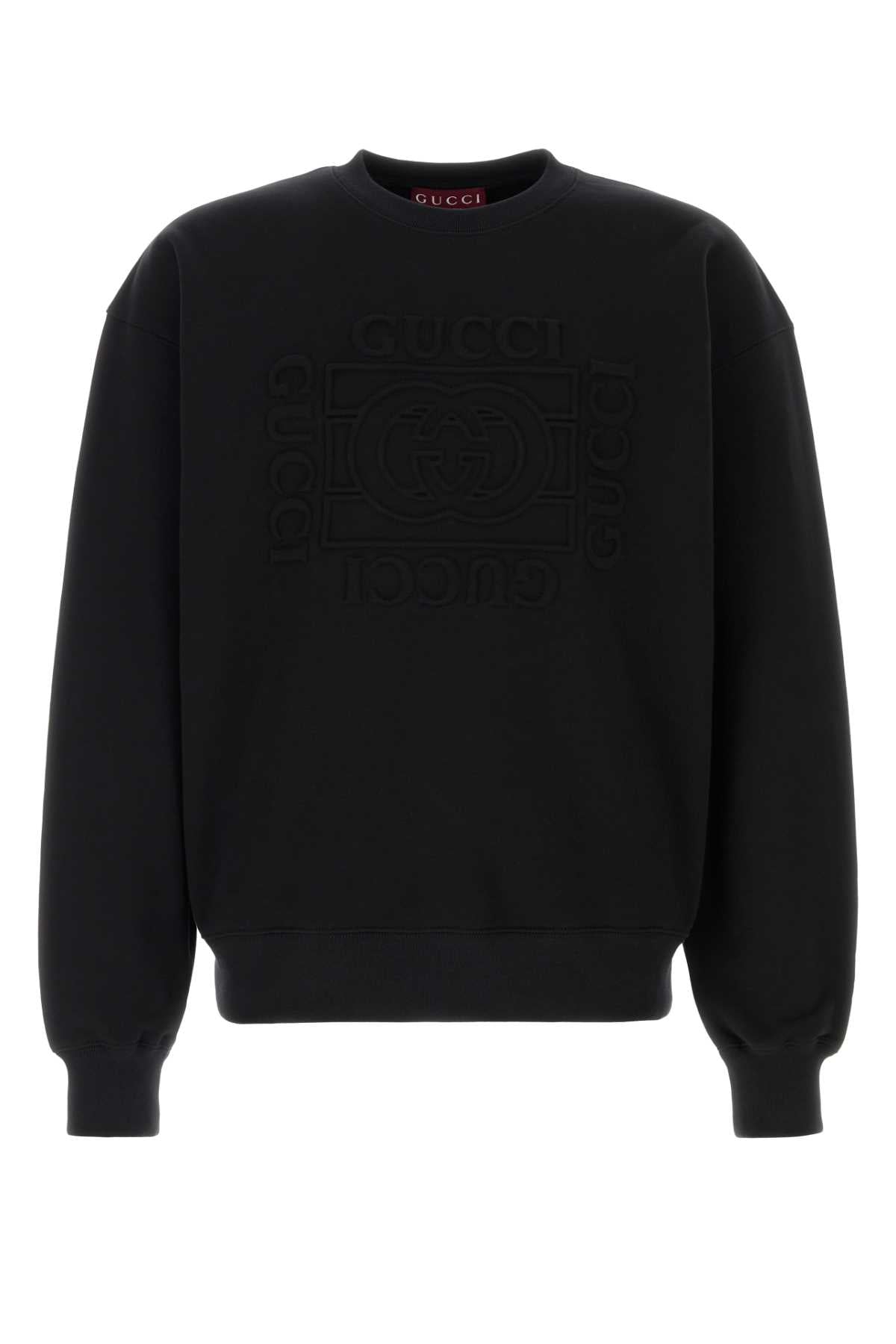 Logo-Embossed Cotton Sweatshirt — Black