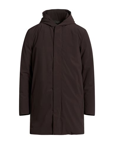 Man Coat Black Size L Nylon, Elastane