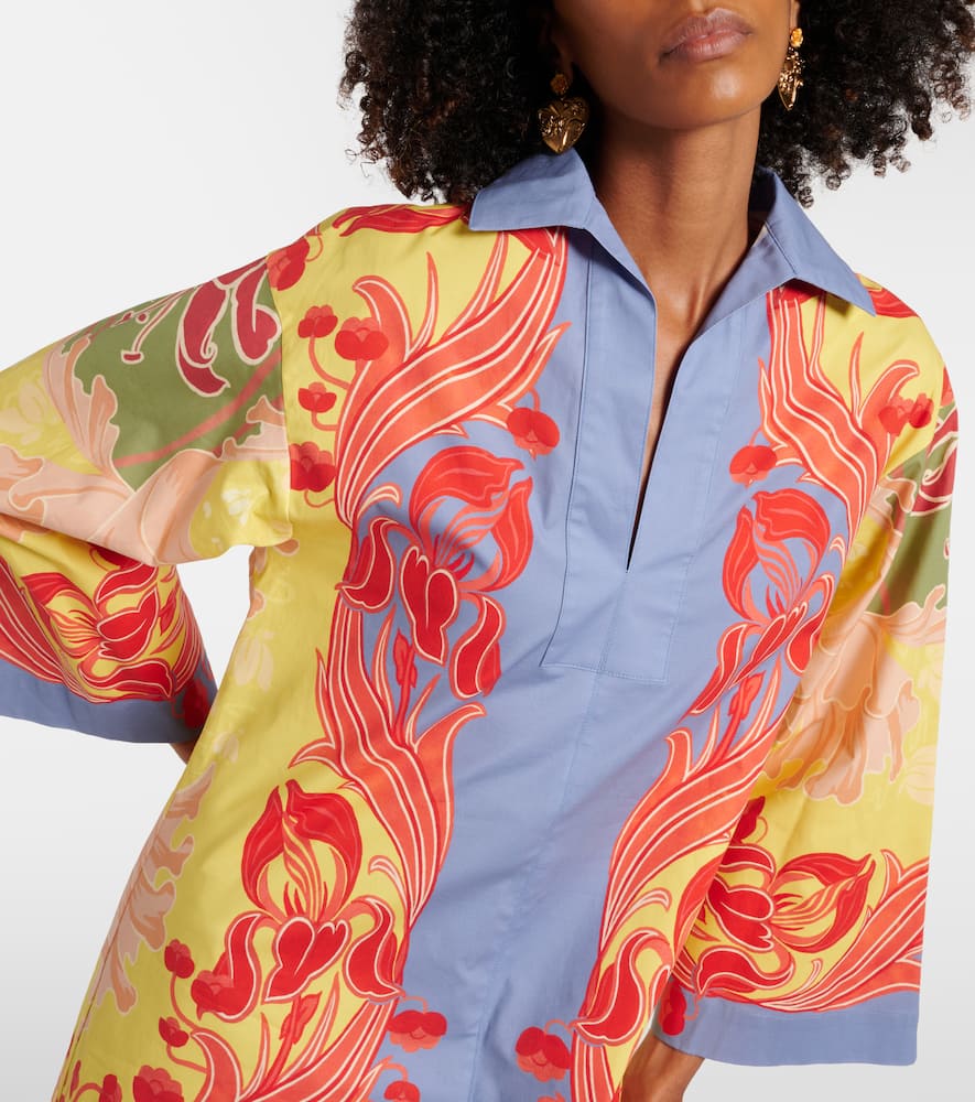 Printed cotton-blend shirt